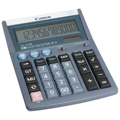 Obrázek produktu pro Canon TX-1210E, Desktop, Kalkulačka s displejem, 12 číslice/číslic, Sklápěcí display, Baterie / Solár, Šeříková