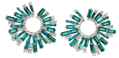 Image de AVANT-GARDE PARIS Boucles d'oreilles puces Sparkling Sunbeam vertes