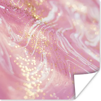 Produktbild von MuchoWow® Poster Marmor - Luxus - Glitzer - Rosa 50x50 cm - Wohnzimmerdekoration