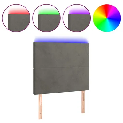 Produktbild von vidaXL LED Kopfteil Dunkelgrau 100x5x118/128 cm Samt