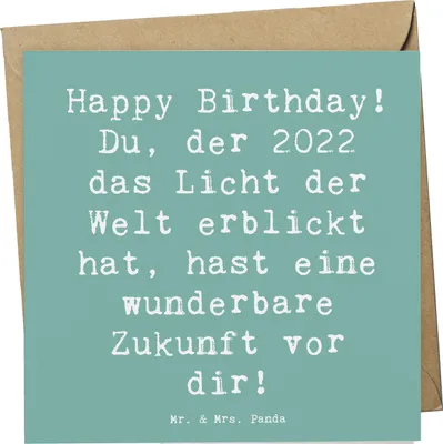 Produktbild von Mr. & Mrs. Panda Grußkarte Spruch 2022 Geburtstag - Meeresbrise - Geschenk, Klappkarte, Geburtstagsgeschenk, Alter, anlasskarte, faltkarte, besonderer Moment, doppelkarte