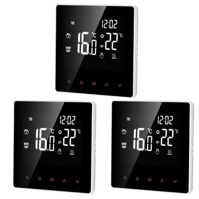 Zdjęcie produktu dla 3X Cyfrowy termostat pokojowy Elektryczne ogrzewanie podłogowe Inteligentny wyświetlacz LCD Ekran dotykowy Programowalny tygodniowy elektryczny termostat ogrzewania podłogowego dla domu, szkoły, biura, hotelu 16A