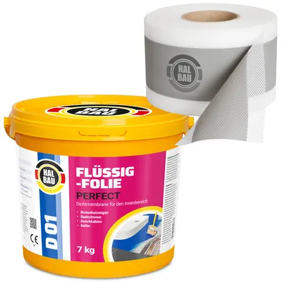 Obrázek produktu pro Hydroizolační sada Tekutá fólie 7 kg Těsnicí páska 5mb Koupelnová sprcha HALBAU SETH10