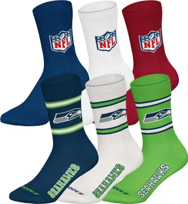 Produktbild von NFL Uni Socken, 6er Pack - NFL Teams, 6Pack Crew Socks, Football, Logo, Baumwollmischung Seattle Seahawks/Mix 39-42