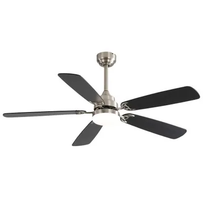 Immagine prodotto di Ventilatore da soffitto AIORBER da 52 pollici con luce LED, telecomando, 6 velocità, motore CC reversibile, 5 pale, nichel spazzolato