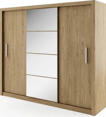 Produktbild von Furniture24 Schwebetürenschrank Kleiderschrank Schrank mit Schiebetür IDEA ID01 Shetland Eiche, 250 cm breit