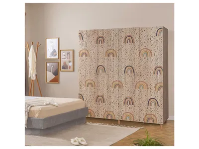 Obrázek produktu pro Skye Decor, Loni 4 -912, Kleiderschrank, Sonomo, 100% MELAMINBESCHICHTETE SPANPLATTEN, 180 x 52 x 192 cm