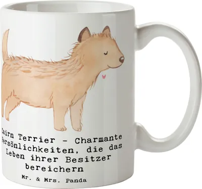 Produktbild von Mr. & Mrs. Panda Kaffeebecher Cairn Terrier - Weiß - Geschenk, Hundeliebhaber, Hunderassen Eigenschaften, Begleiter, schöne tasse, Kaffeepott, Trinkbecher, treue Hunde