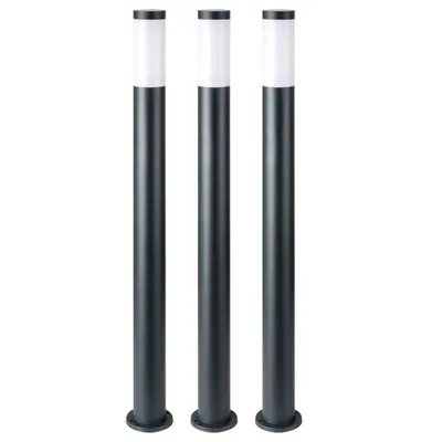 Produktbild von 3er Set Stehleuchte, Edelstahl, anthrazit, H 110 cm