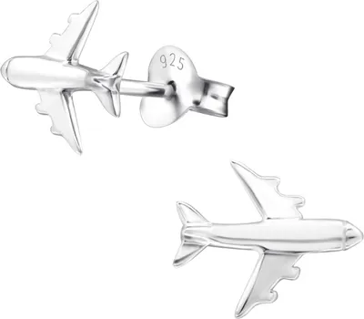 Produktbild von Ohrstecker 925 Sterling Silber mit Flugzeug
