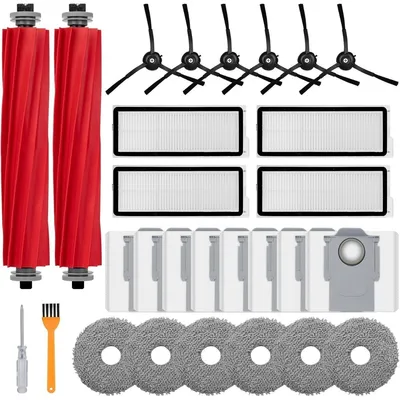 Imagen del producto de INF Kit de repuestos compatible con Roborock Qrevo, Qrevo MaxV y Qrevo Pro - Cepillos, Filtros, Bolsas de Polvo, Bayetas y Herramientas
