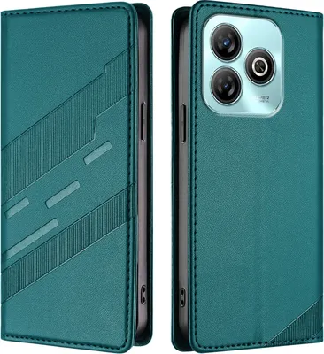 Produktbild von Hülle für ZTE Blade A75 4G, Kunstleder Brieftaschen Handyhülle mit Kartenfach und Standfunktion Grün