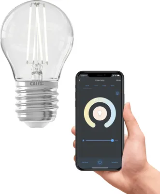Obrázek produktu pro Chytrá LED žárovka Calex, E27, P45, vlákno, teplé bílé světlo, stmívatelná, aplikace WLAN a hlasové ovládání