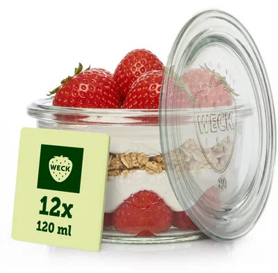 12er-Set Sturzgläser 165 ml mit Deckeln, stapelbar, spülmaschinengeeignet