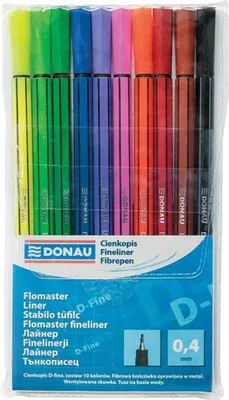 Immagine prodotto di Fineliner, DONAU D-Fine, 0,4 mm, 10 pezzi, vari colori