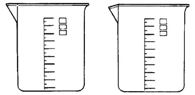 Becher, PP, Skalierung, 100 ml, Weiß