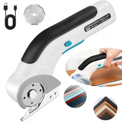 Produktbild von Karton Schneiden-Elektroschere, Universeller Schnitt für Karton, Stoff, Teppich, Leder, Filz, mit 2 Klingen