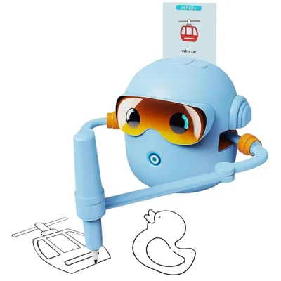 Image de Robot pour dessiner et peindre. Interactif, éducatif. 100 cartes, 14 stylos. Kit d'apprentissage