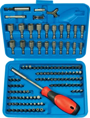 Produktbild von Kraftgriff-Schraubendreher Set TORX INNENSECHSKANT VIELZAHN KREUZ 6-KANT 122-tlg
