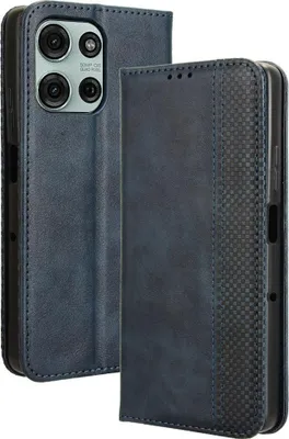 Produktbild von Motorola Moto G75 Hülle - Coverup Vintage Style Klapphülle - Blau