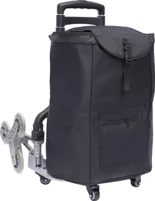 Produktbild von Multifunktionaler faltbarer Treppensteiger-Wagen, 75 kg Tragfähigkeit, höhenverstellbar, schwarz
