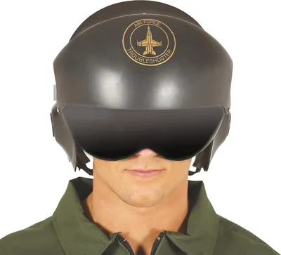 Immagine prodotto di Pilota carnevale accessorio retrò casco aviatore nero oro avventura missione eye-catcher look elegante, colore: nero