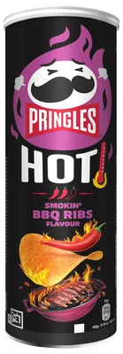 Obrázek produktu pro Pringles Hot Smokin BBQ Ribs Stacking Chips s příchutí barbecue 160g