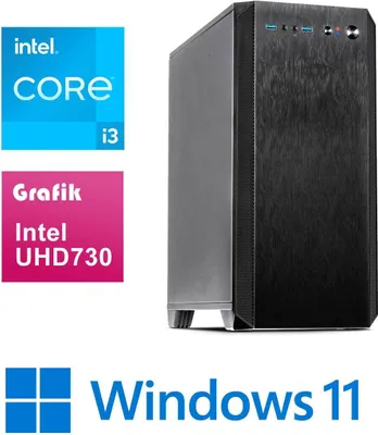Produktbild von Office-Multimedia Computer Intel Core i3-12100 PC 16GB - 1TB SSD - Windows 11 Pro