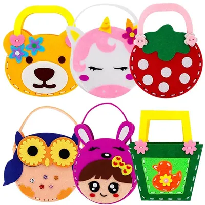 Produktbild von Filz Nähset Kinder Bunte Taschen - 6 Teile - DIY Filztaschen Nähset ab 5 Jahren