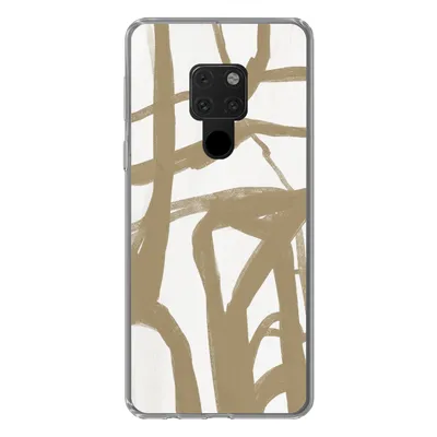 Produktbild von MuchoWow® Handyhülle Schutzhülle Hülle für Huawei P40 Lite Braun - Weiß - Abstrakt Silikon Softcase Handy Hülle - Handy