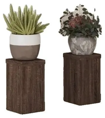 Productafbeelding van Plantenstandaard, massief hout, stijlvol design, bruin