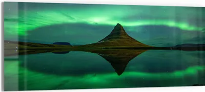 Produktbild von DEQORI Glasbild Echtglas 125x50 cm 'Magischer Lichttanz' Wandbild Bild modern Deko