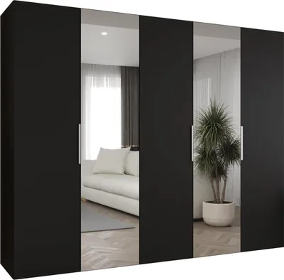 Produktbild von MEBLE KRYSPOL, Kleiderschrank, Schrank 250 cmx202x52, Schwarz, Kaschmir