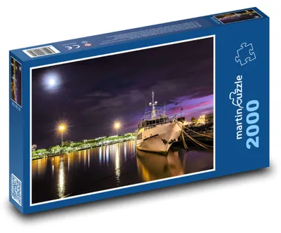Obrázok produktu pre Puzzle 2000 Loď na rieke v noci - martinpuzzle