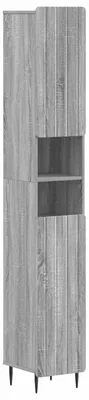 Imagen del producto de Armario de baño con estante abierto, modelo ZWOLLE, color gris Sonoma