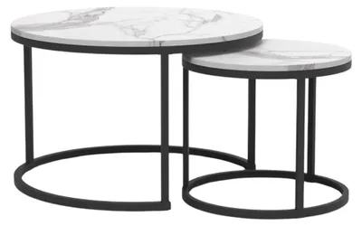 Image de CALICOSY - Lot de 2 Tables Basses Gigognes Rondes L70 cm - LENNY