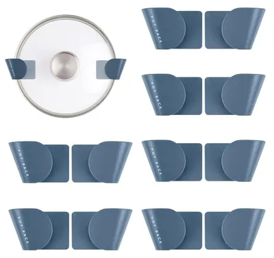 Productafbeelding van Pannendekselhouder wand - Zelfklevend - 6 paar - PP-materiaal