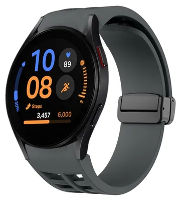 Obrázek produktu pro Pro Samsung Galaxy Watch FE / 6 / 5 / 4 40mm Silikonový design Magnetická přezka Náhradní pásek na ruku šedý