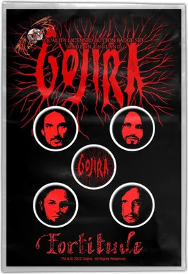 Image de Gojira - Kit de badges "Fortitude" Lot de 5 - Plastique, métal RO2709 (Taille unique) (Rouge/Noir)