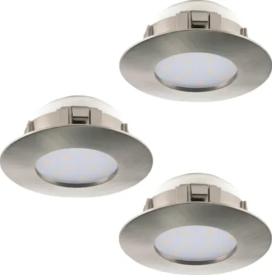 Produktbild von PINEDA Einbauleuchte Einbaulampe Deckenlampe Deckenleuchte - Ø7,8 x ET35 cm - nickel-matt - 3X4,9W inkl.
