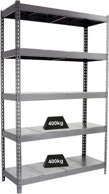 Produktbild von PROREGAL Schwerlastregal BIG METAL YETI FIVE | HxBxT 200x180x45cm | Fachlast 400kg | Grau