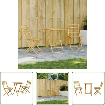 Produktbild von The Living Store 3-tlg. Bistro-Set Bambus