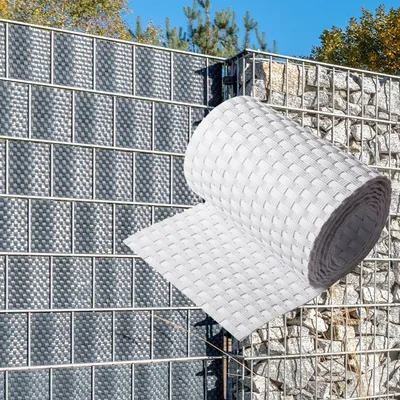 Produktbild von NYVI Polyrattan Sichtschutzstreifen Privafence Weiß 255 x 19 cm - SPARSETS - Sichtschutz für Doppelstabmatten Zaun - Premium Zaunsichtschutz