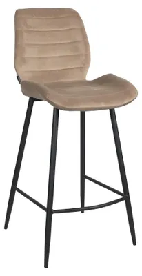 Image de Bronx71 Tabouret de bar velours Toby taupe 71 cm