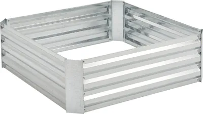 Zdjęcie produktu dla Grządka Barneveld 90x90x30cm Grządka do sadzenia roślin Grządka graniczna ze stali ocynkowanej Srebrna