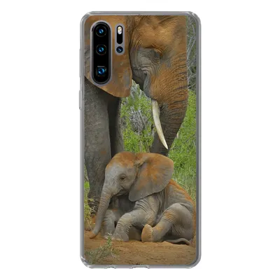 Produktbild von MuchoWow® Handyhülle Schutzhülle Hülle für Huawei P30 Pro Elefant - Tiere - Sand - Natur Silikon Softcase Handy Hülle - Schutzdeckel