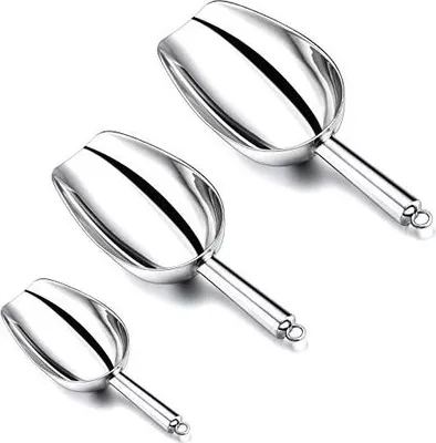 Produktbild von 3er-Set, HaWare Edelstahl Abwiegeschaufel Mehlschaufel Futterschaufel Sackschaufel Abfüllschaufel für Küche, Bar, Buffet, Party, Garten