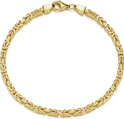 Produktbild von MATERIA by Matthias Wagner Königskette Gold Armband 3mm Herren 925 Silber vergoldet 18-23cm SA-152