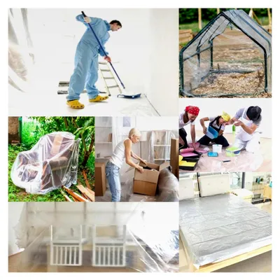 Produktbild von Gewächshausfolie 2X5M aus Polyethylen, transparent, extra dick und reißfest für Gärten und Treibhäuser