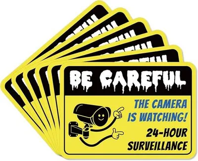 Produktbild von Kamerawarnschild 6er Set - Videobewachung 24 Stunden Sicherheit